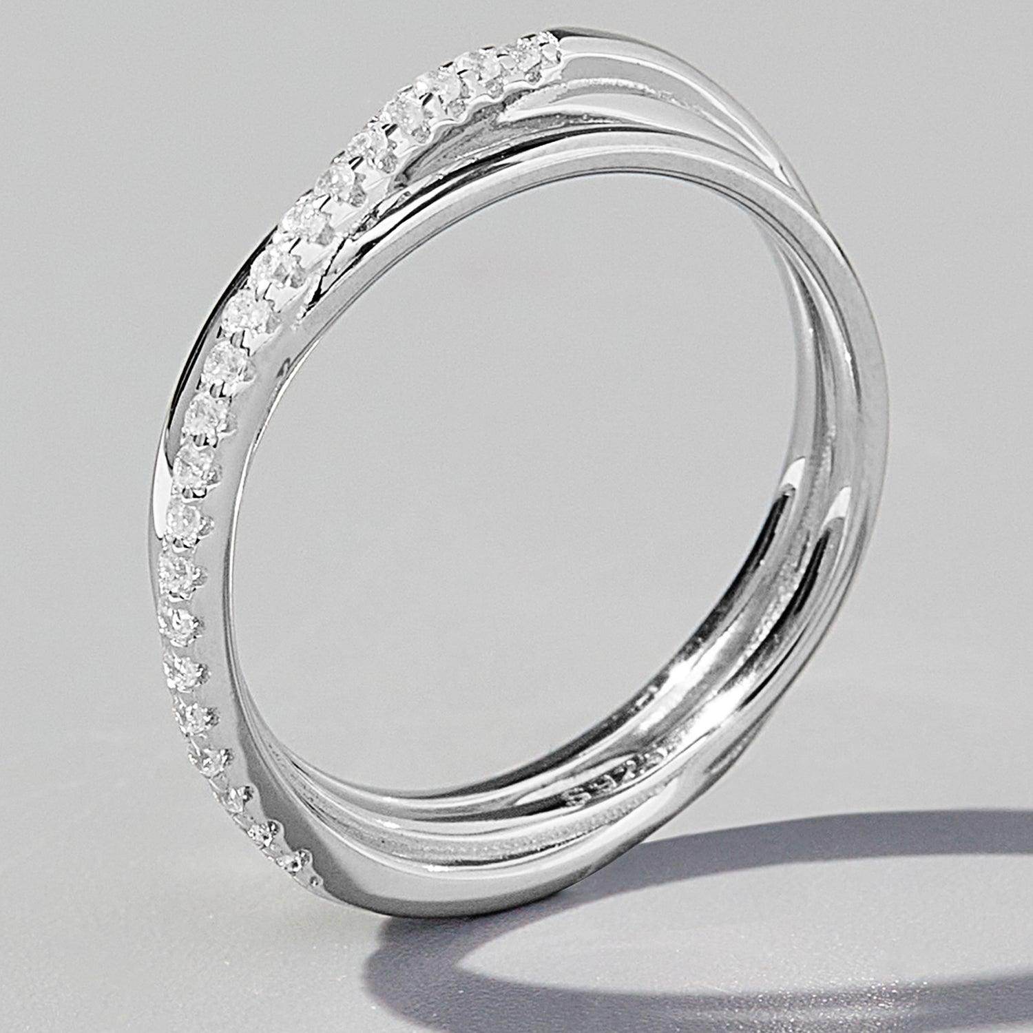 Inlaid Zircon 925 Sterling Silver Ring for Elegant Style - Selvanelle