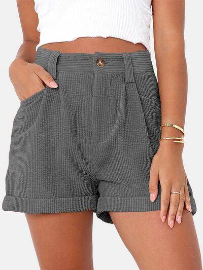 Full Size High Waist Shorts with Pockets for Women - Selvanelle