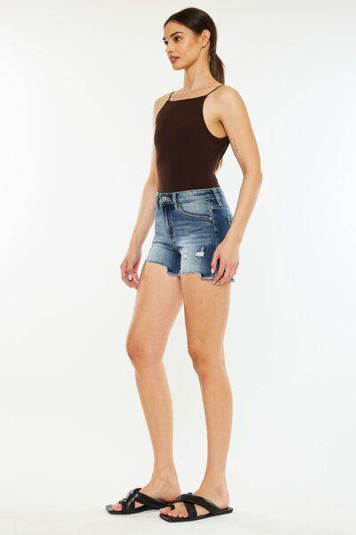 Kancan High Waist Raw Hem Denim Shorts for Summer Style - Selvanelle