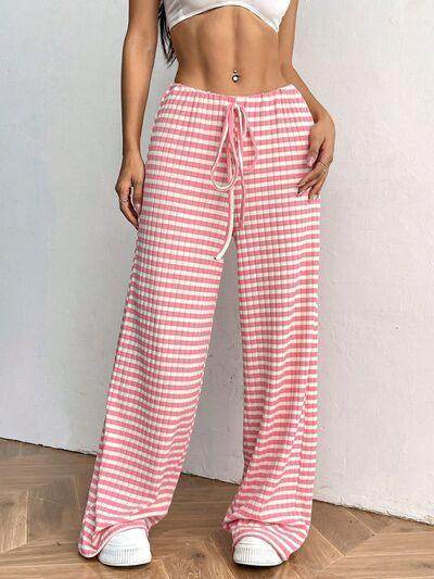 Tied Striped Wide Leg Pants for Stylish Comfort Wear - Selvanelle