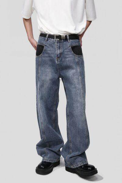Mid Rise Waist Jeans with Pockets for Everyday Style - Selvanelle
