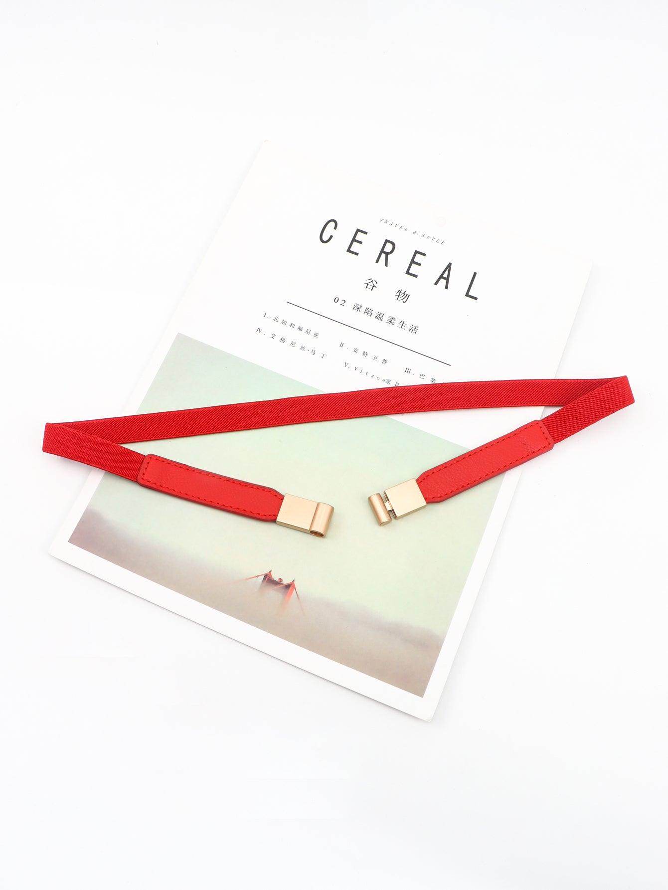 PU Elastic Skinny Belt for Women Adjustable Fashion Accessory - Selvanelle