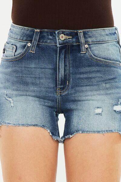 Kancan High Waist Raw Hem Denim Shorts for Summer Style - Selvanelle