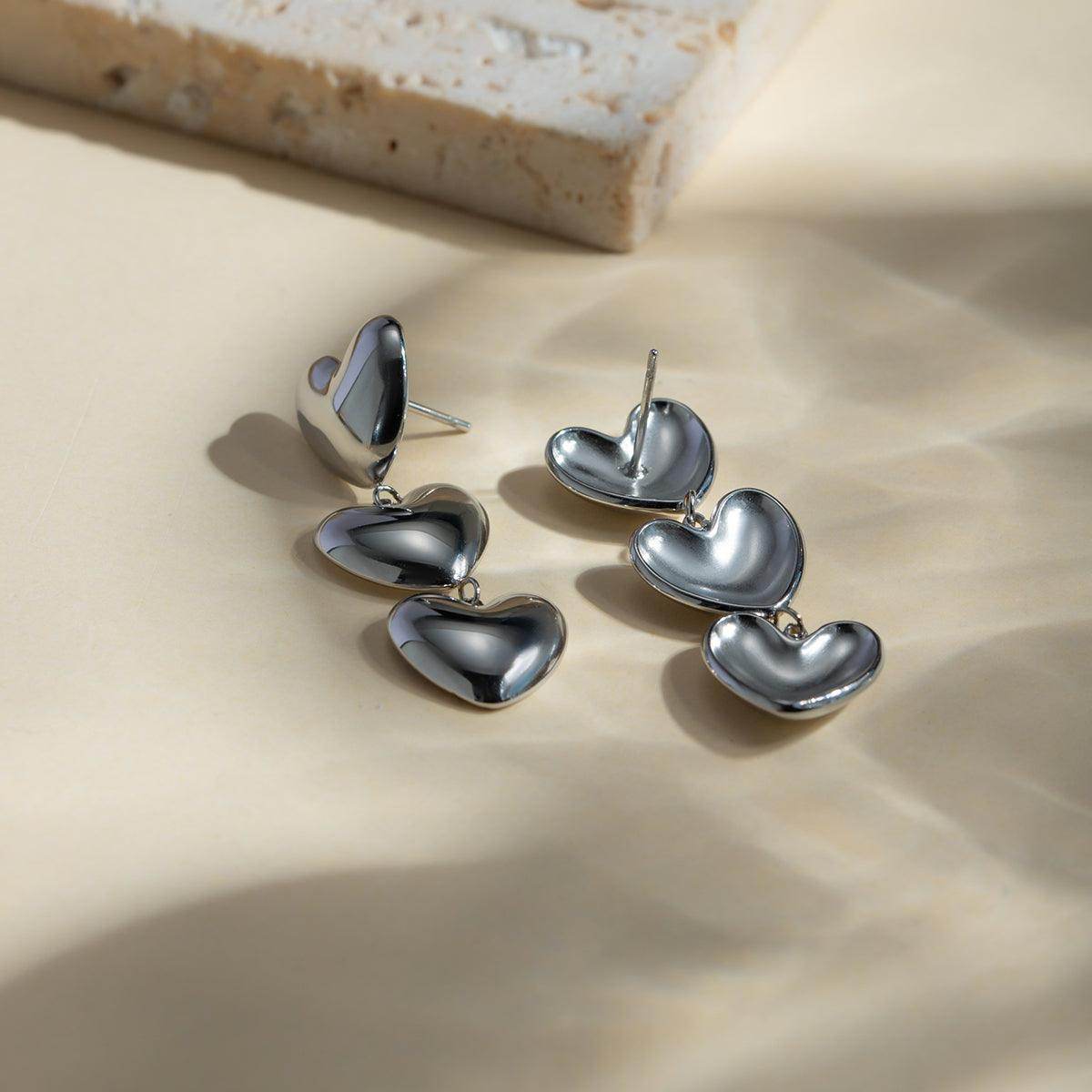 Stainless Steel Heart Earrings for Elegant Everyday Style - Selvanelle