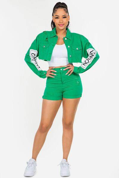 American Bazi High Waist Distressed Denim Shorts for Women - Selvanelle