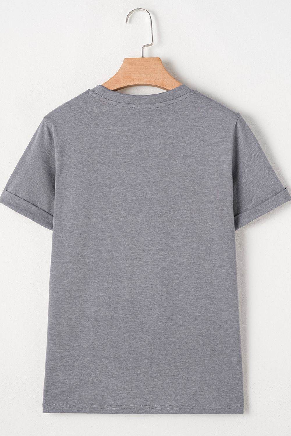 HOPPY Chenille Patch Round Neck Short Sleeve T-Shirt - Selvanelle