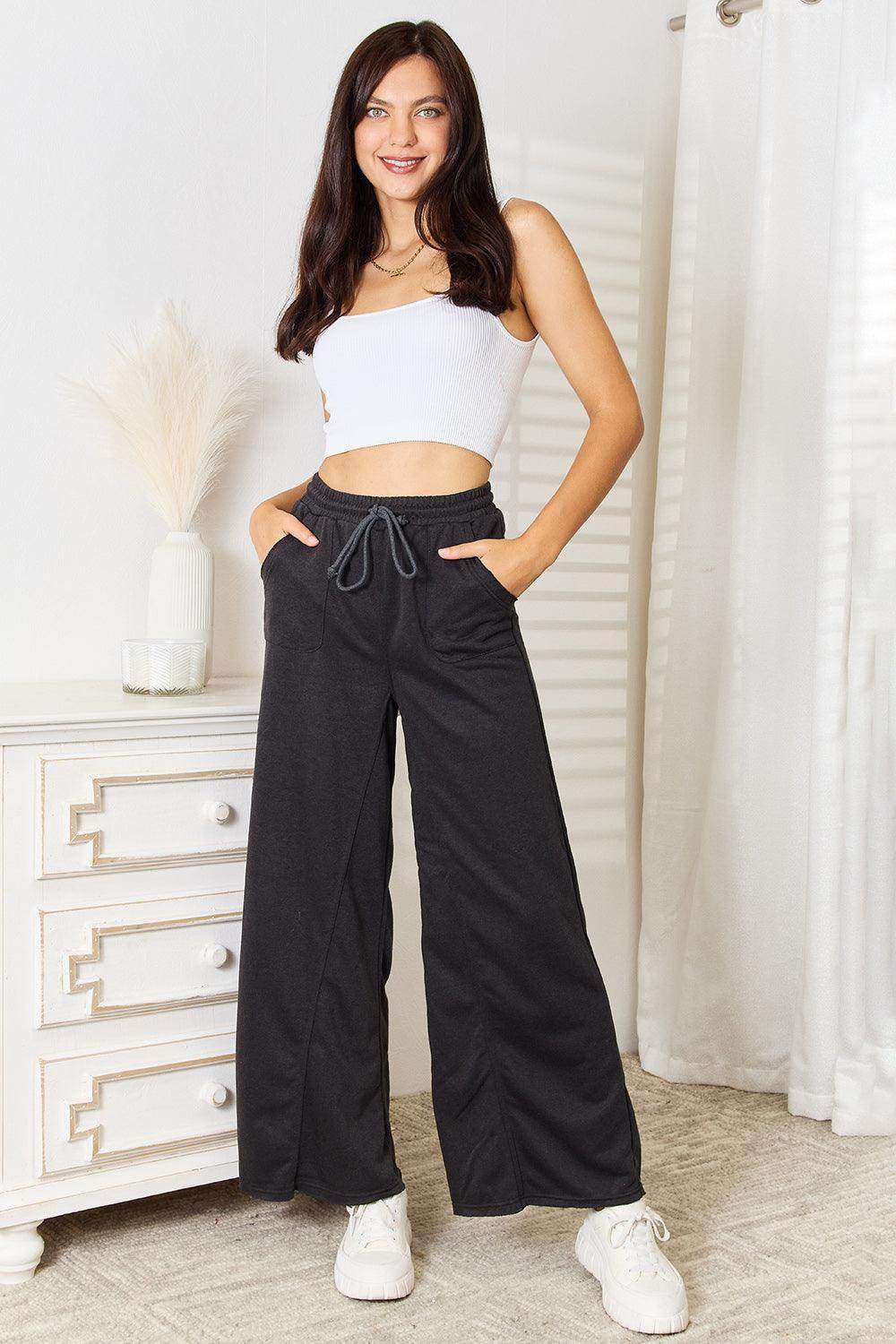Basic Bae Wide Leg Pocketed Pants for Stylish Comfort - Selvanelle
