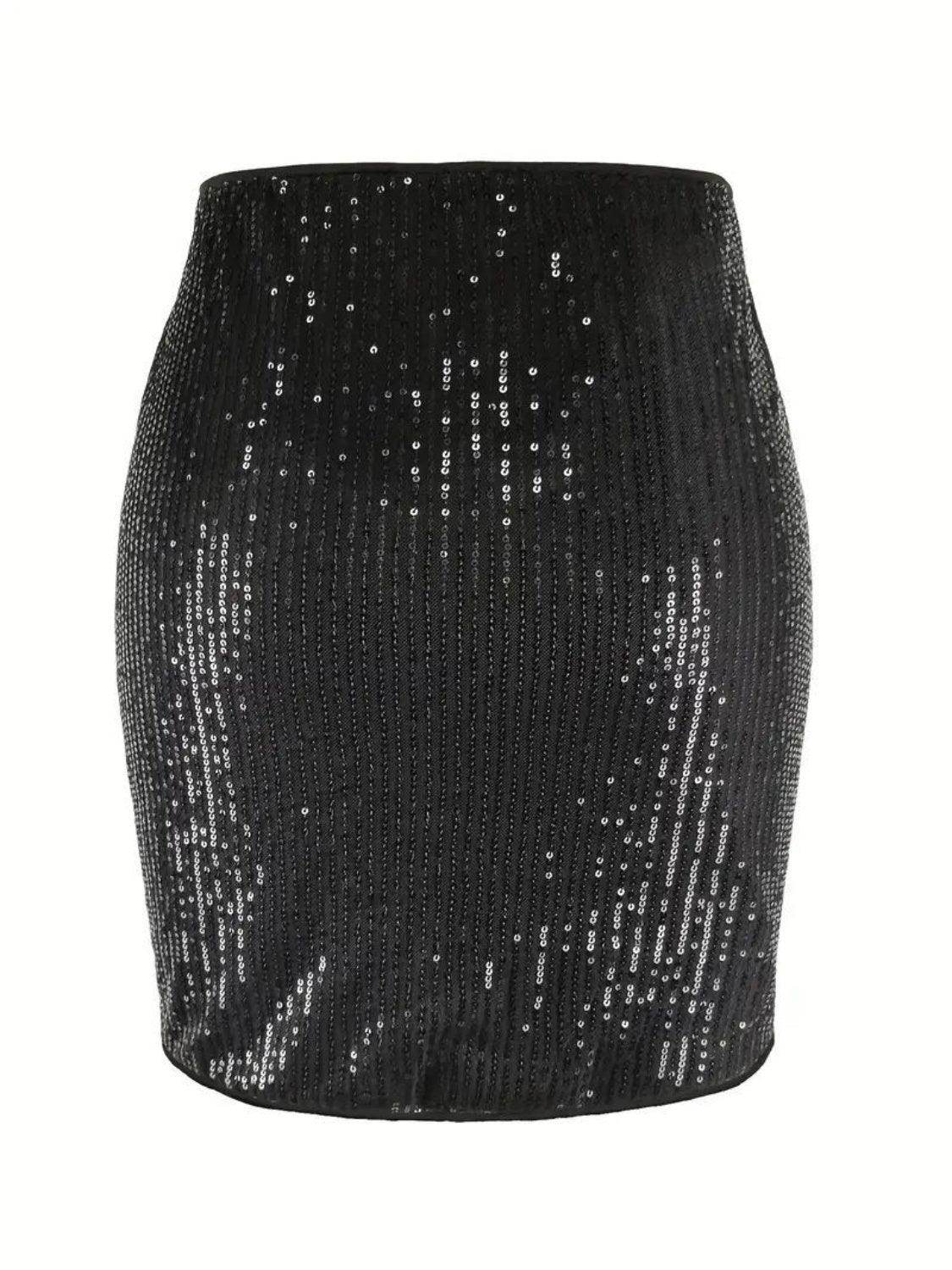 Stylish Sequin Mini Skirt for Party and Night Out - Selvanelle