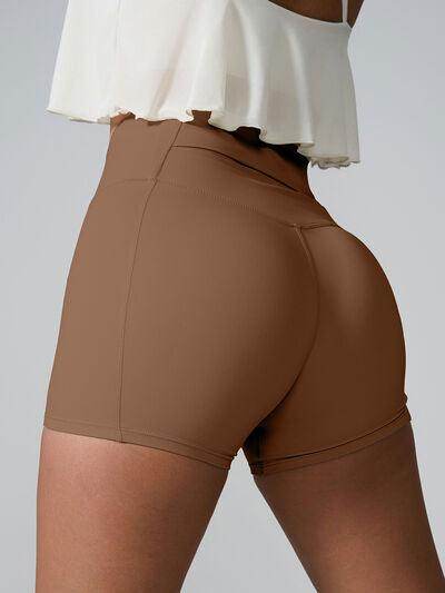 High Waist Active Shorts with Pockets for Women - Selvanelle