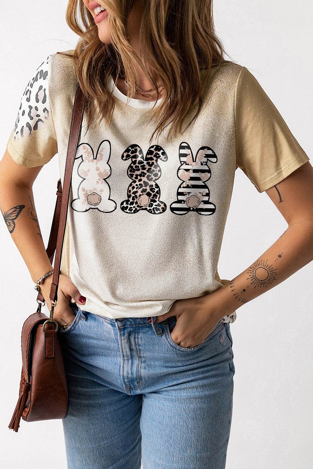 Easter Leopard Rabbit Graphic T-Shirt - Selvanelle