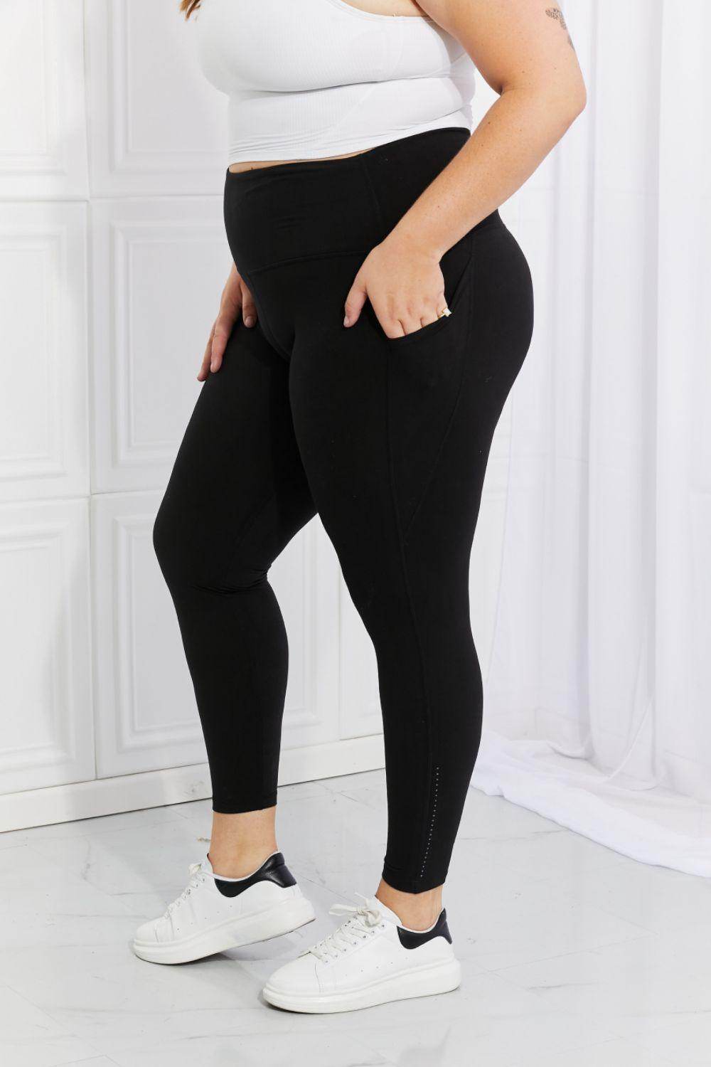 Leggings Depot Full Size Strengthen and Lengthen Reflective Dot Active Leggings - Selvanelle