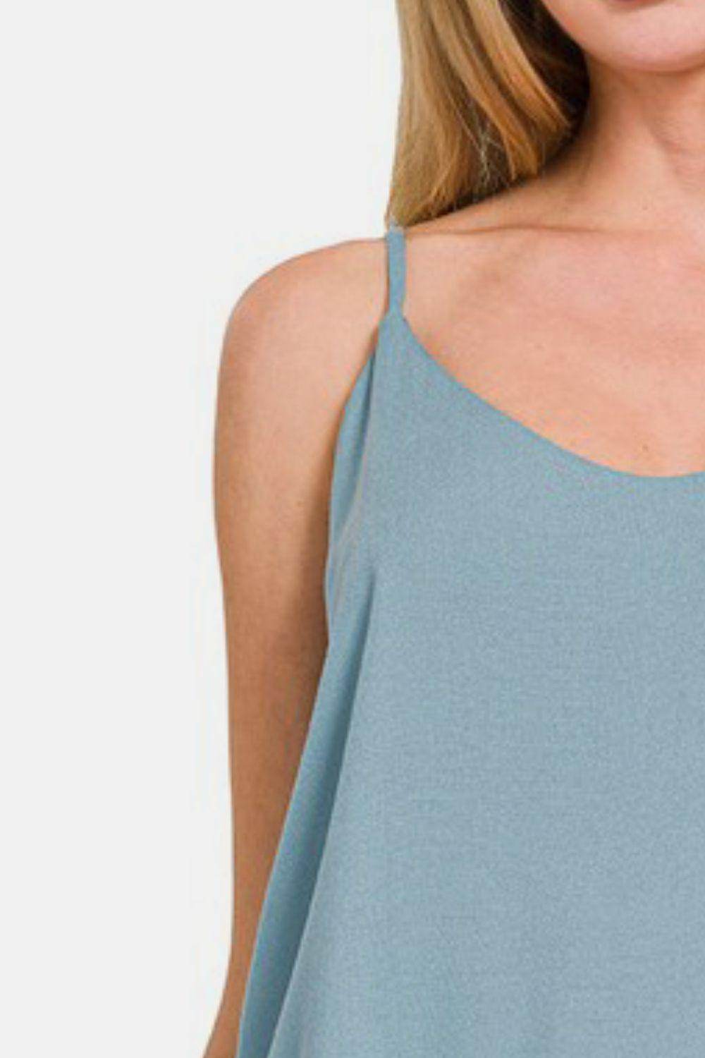 Zenana Two Layered Spaghetti Strap Cami for Women - Selvanelle