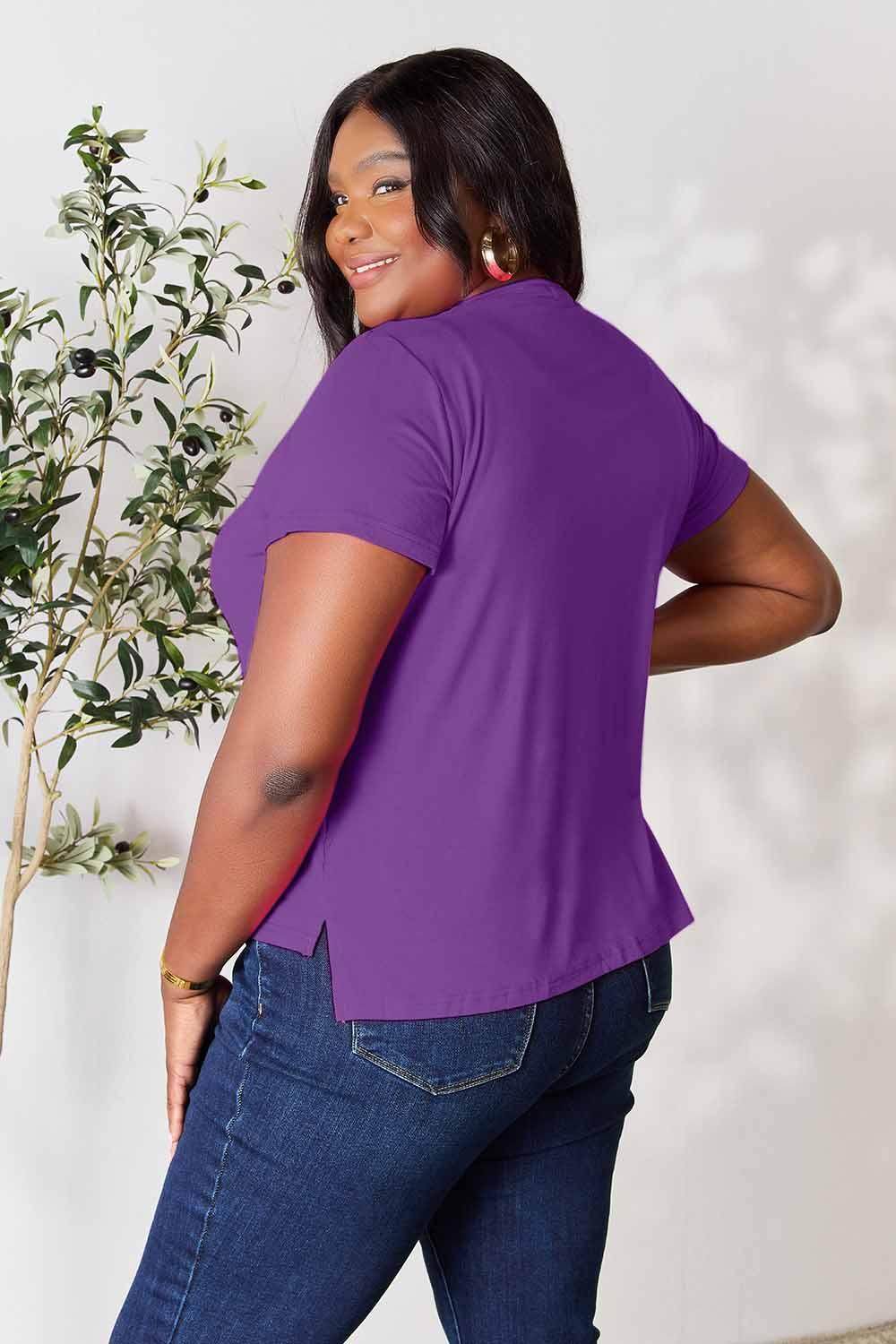 Basic Bae Full Size Round Neck Short Sleeve T-Shirt Black - Selvanelle