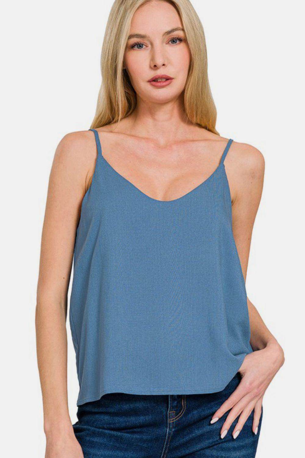 Zenana Two Layered Spaghetti Strap Cami for Women - Selvanelle