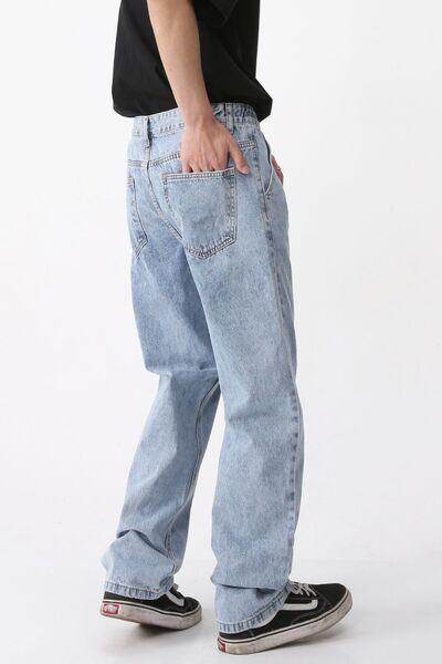 Mid Rise Baggy Jeans with Pockets for Comfortable Style - Selvanelle