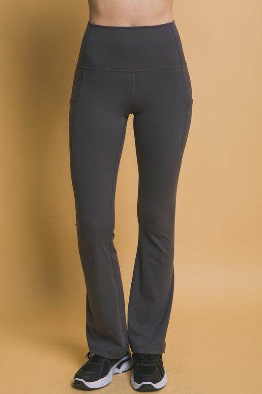 Love Tree High Waist Flare Leggings with Side Pockets Set - Selvanelle
