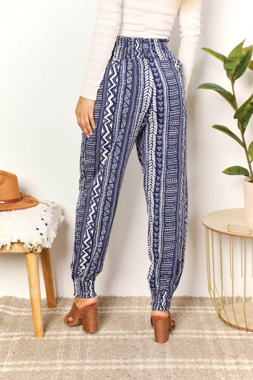 Perfee Geometric Print Tassel High-Rise Pants for Women - Selvanelle