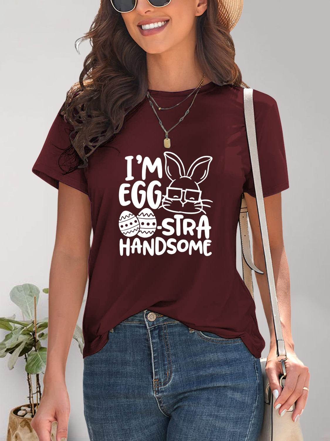 Graphic Round Neck Short Sleeve T-Shirt - Selvanelle