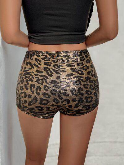 Leopard Mid-Rise Waist Shorts for Women in Various Sizes - Selvanelle