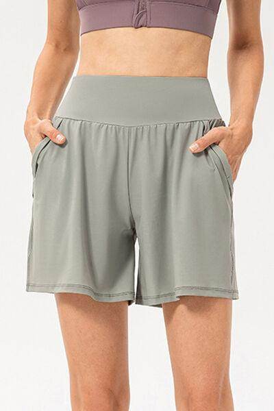 Pocketed Elastic Waist Active Shorts for Comfort and Style - Selvanelle