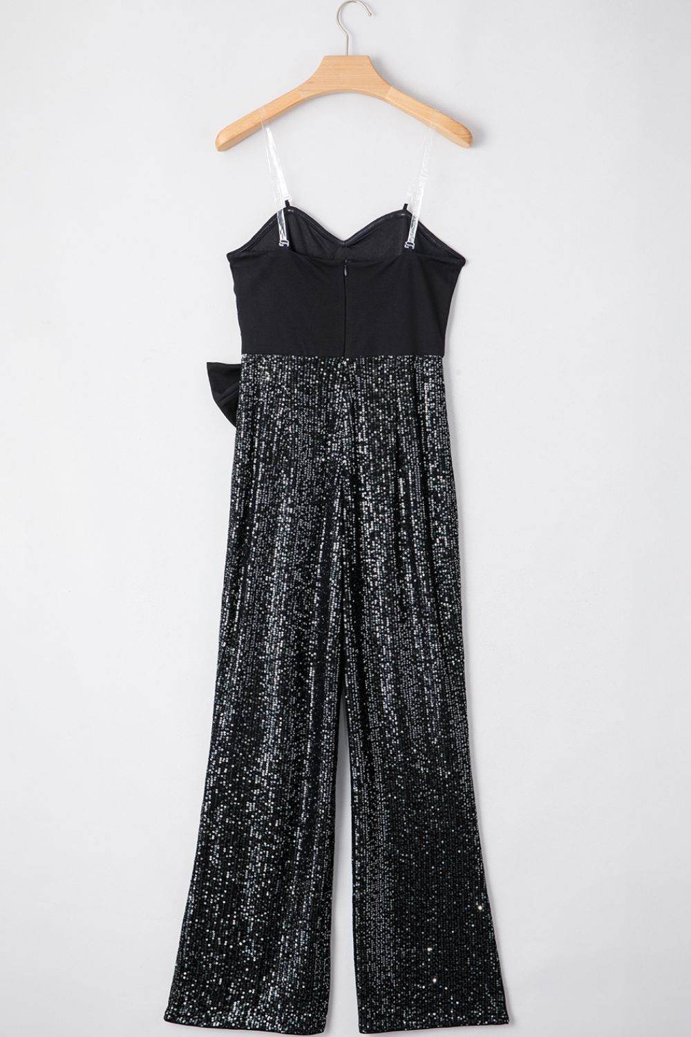 Bow Sequin Wide Leg Jumpsuit - Selvanelle