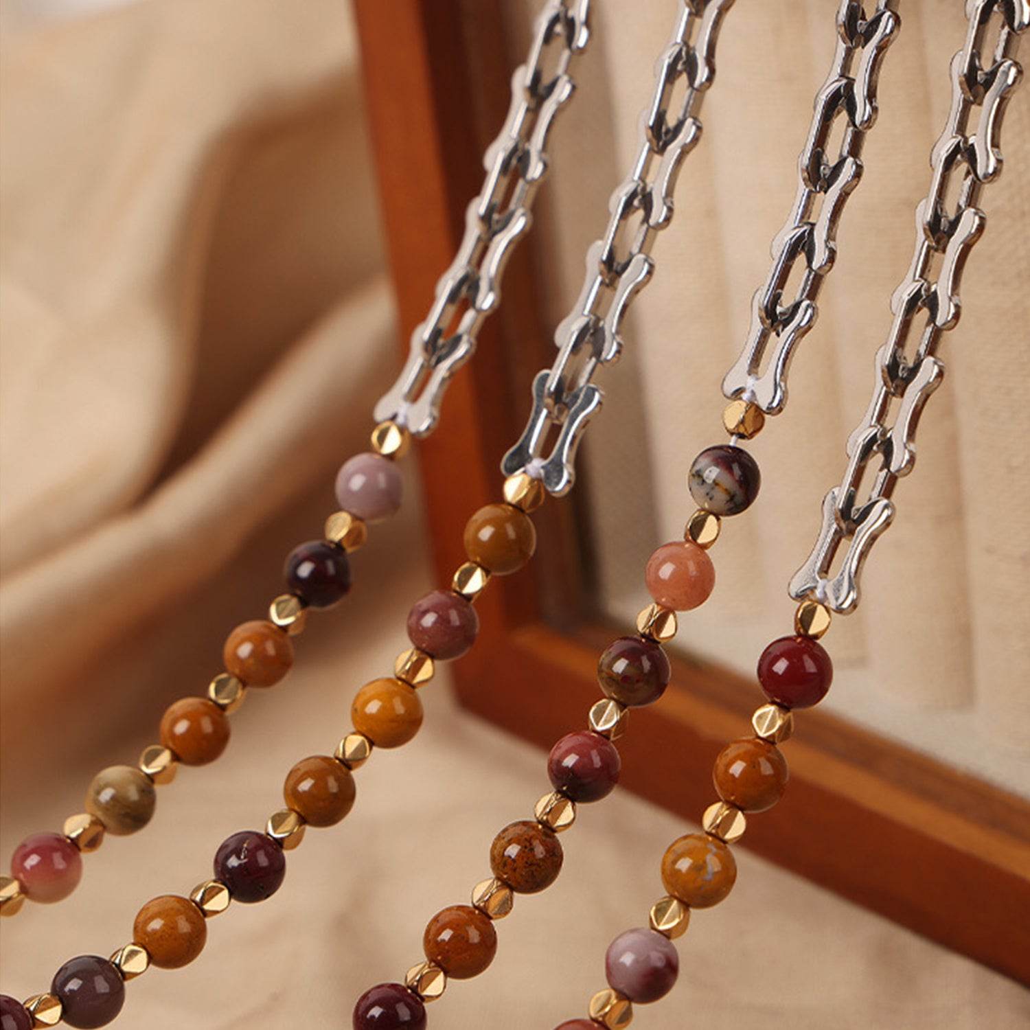 Titanium Steel Egg Yolk Stone Necklace - Selvanelle