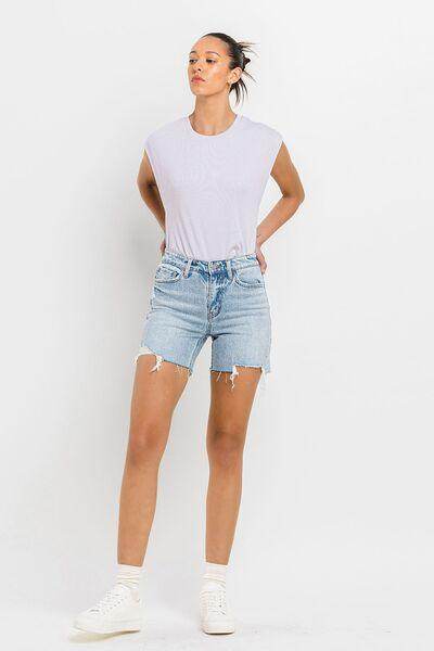 Vervet by Flying Monkey High Rise Denim Shorts for Women - Selvanelle