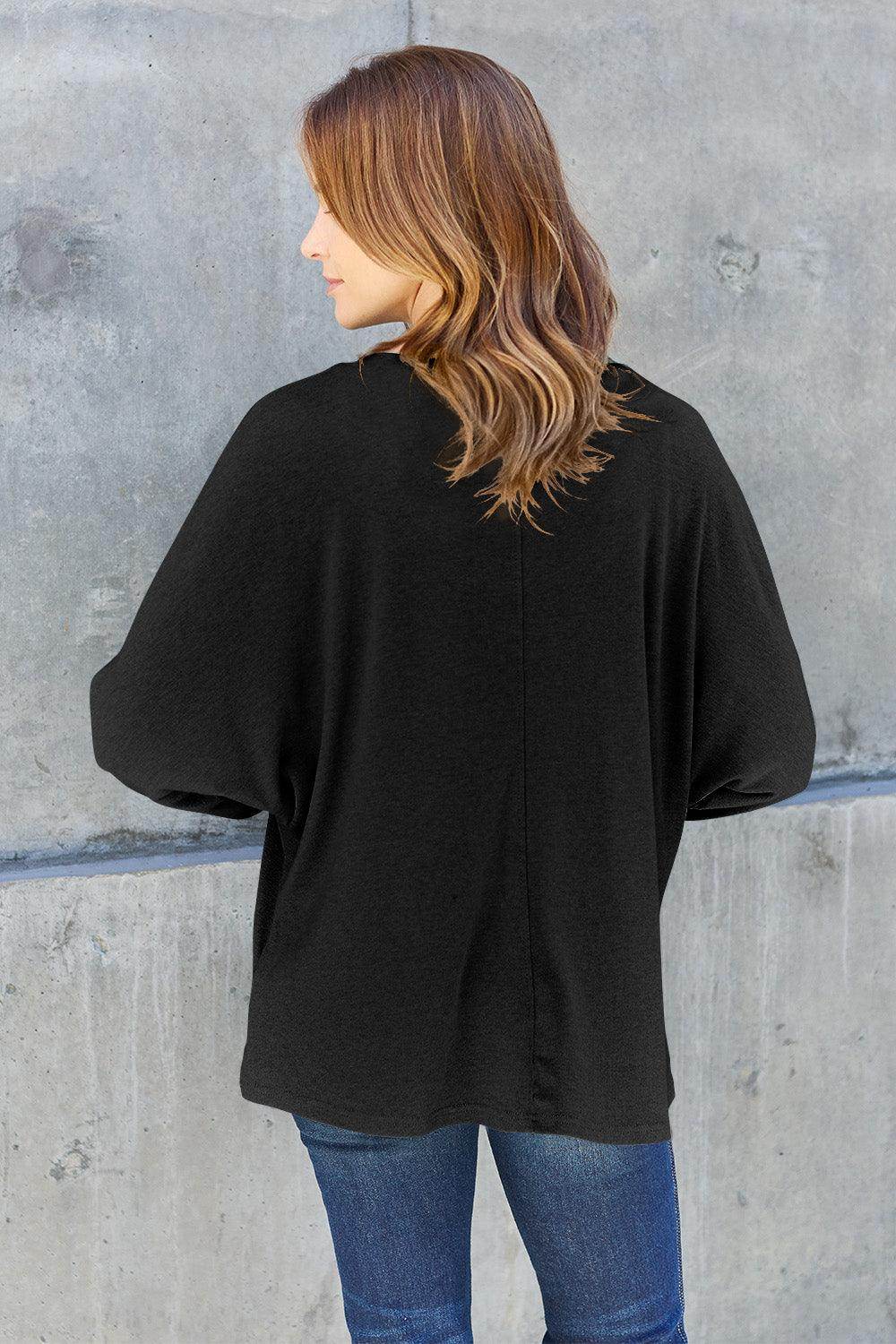 Double Take Full Size Round Neck Long Sleeve T-Shirt for Women - Selvanelle