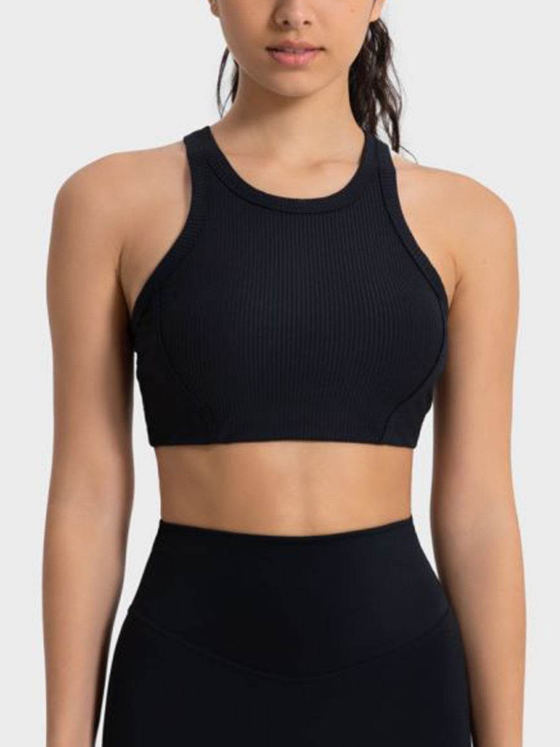 Millennia Wide Strap Cropped Sport Tank - Selvanelle