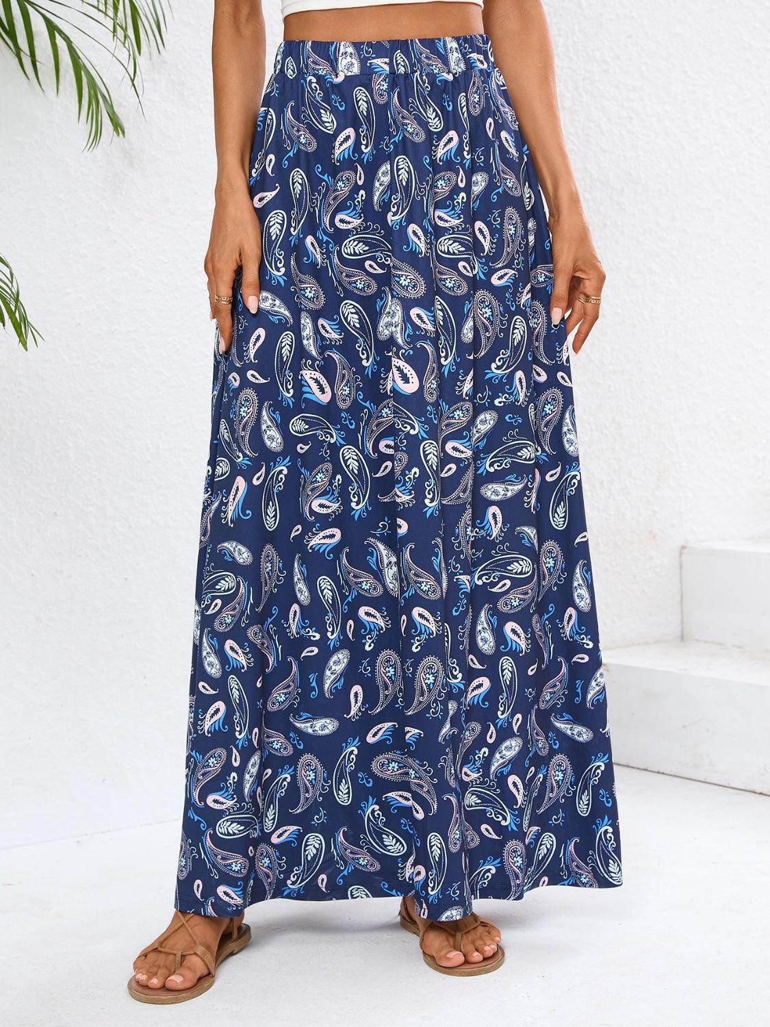 Stylish Printed Maxi Skirt for Effortless Summer Fashion - Selvanelle