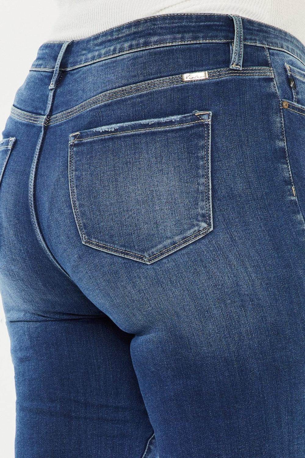 Kancan Full Size Cat's Whiskers Button Fly Denim Shorts - Selvanelle