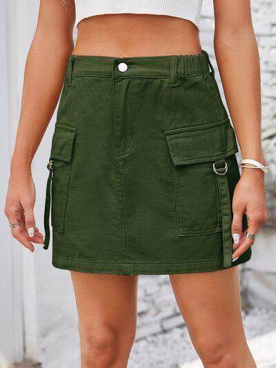Stylish Pocketed Buttoned Denim Skirt for Every Occasion - Selvanelle