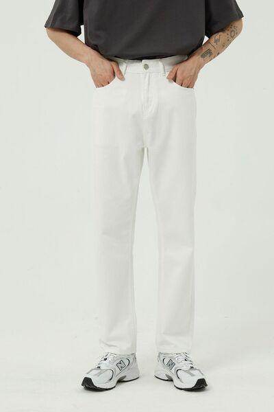 Straight Leg Jeans with Pockets for All-Day Comfort - Selvanelle