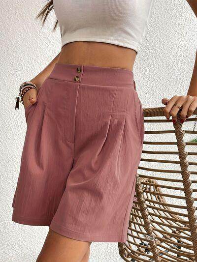 High Waist Shorts with Pockets for Women Fashion - Selvanelle