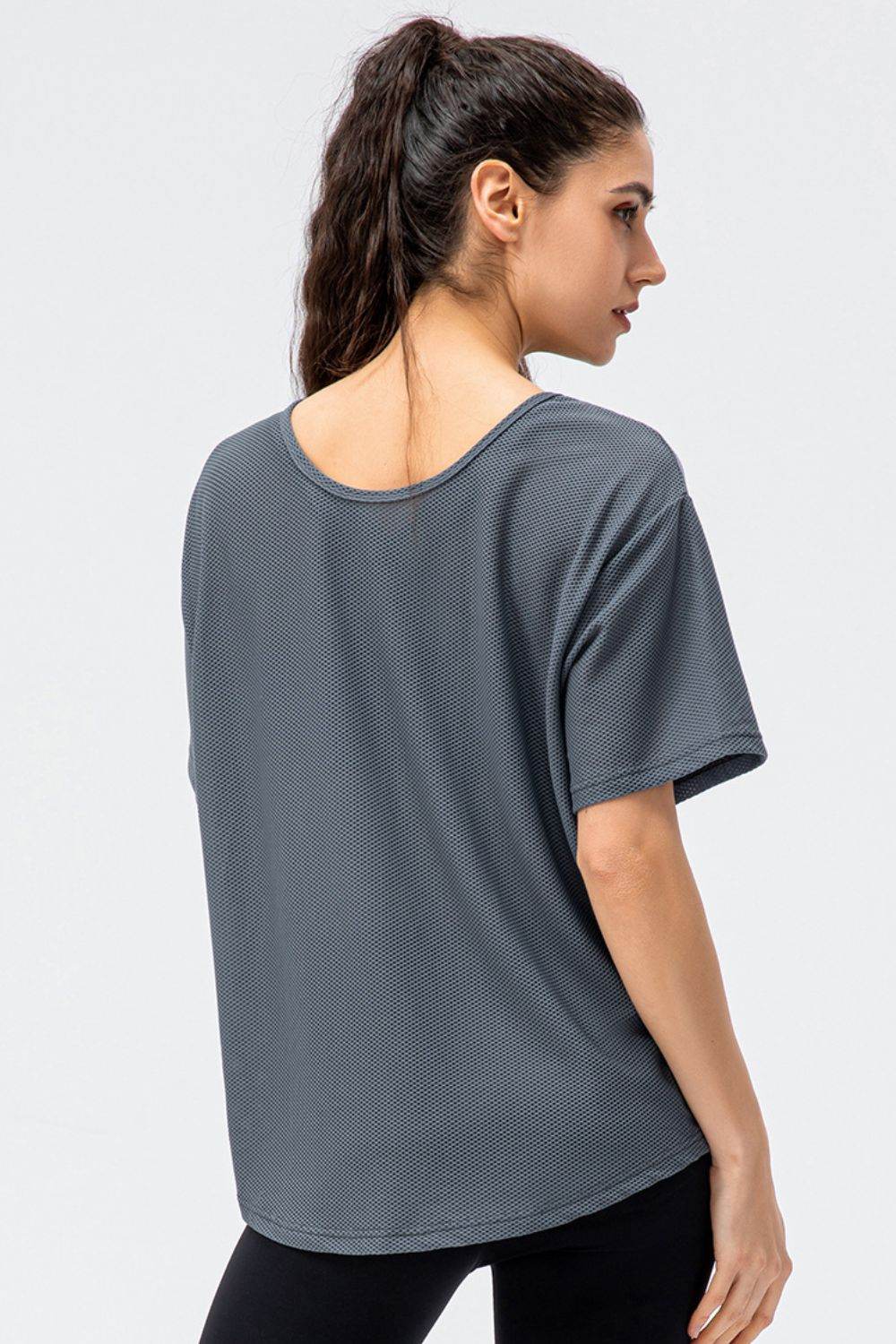 Round Neck Short Sleeve Active Tee - Selvanelle