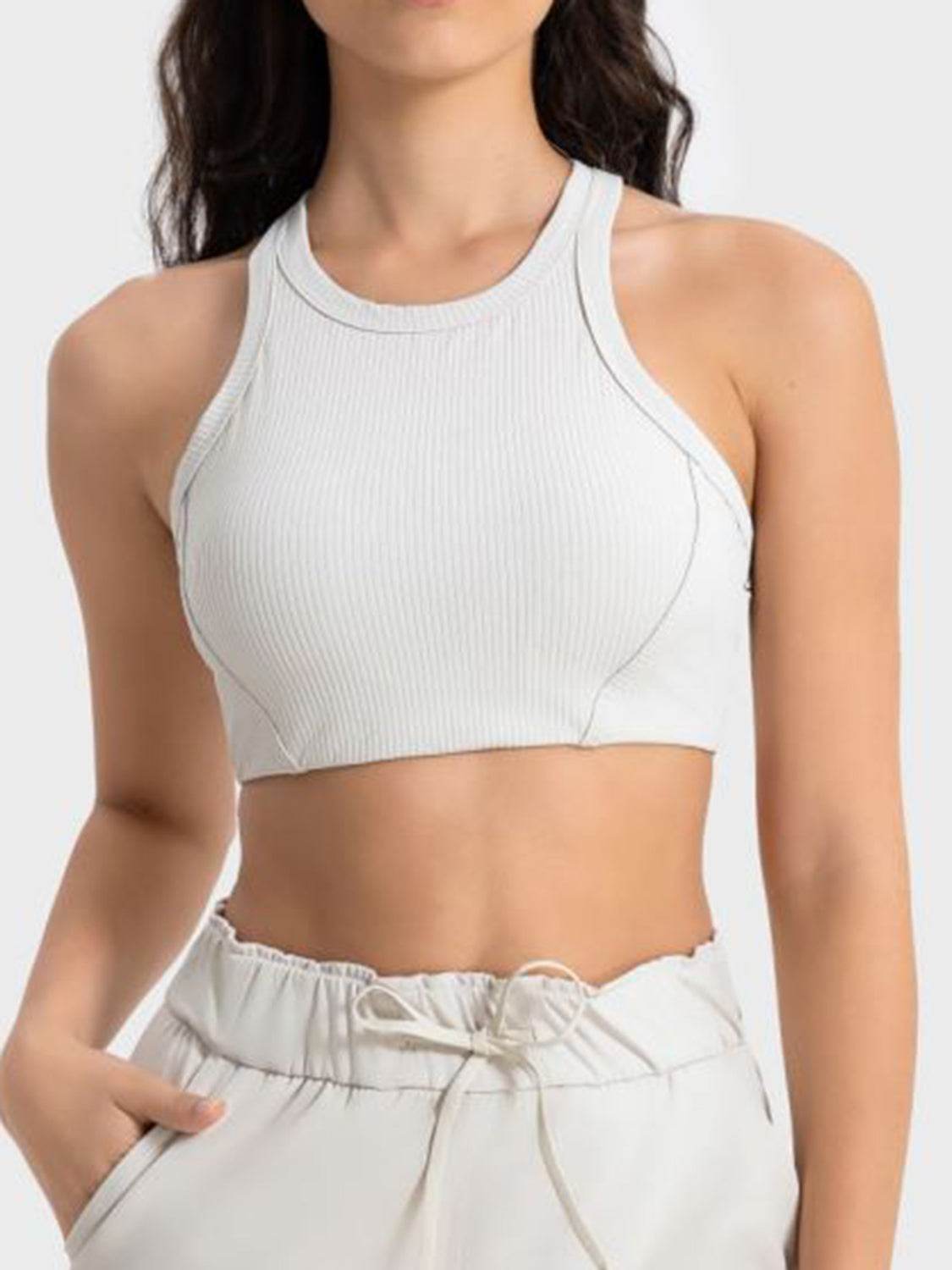 Millennia Wide Strap Cropped Sport Tank - Selvanelle