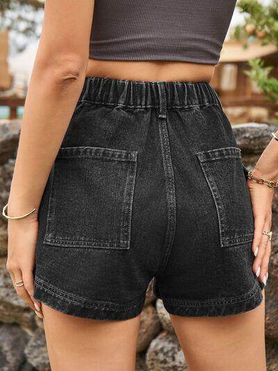 High Waist Denim Shorts with Pockets for Summer Style - Selvanelle