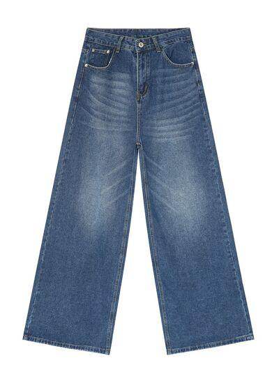 Wide Leg Jeans with Pockets for Stylish Comfort - Selvanelle