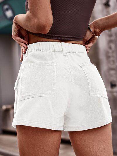 High Waist Denim Shorts with Pockets for Summer Style - Selvanelle