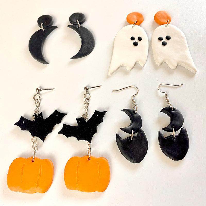 Halloween Theme Dangle Earrings in Gothic Style Design - Selvanelle