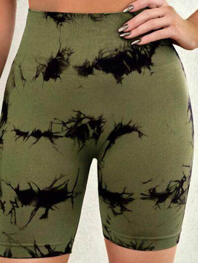 Tie-Dye High Waist Active Shorts for Women Workout Gear - Selvanelle