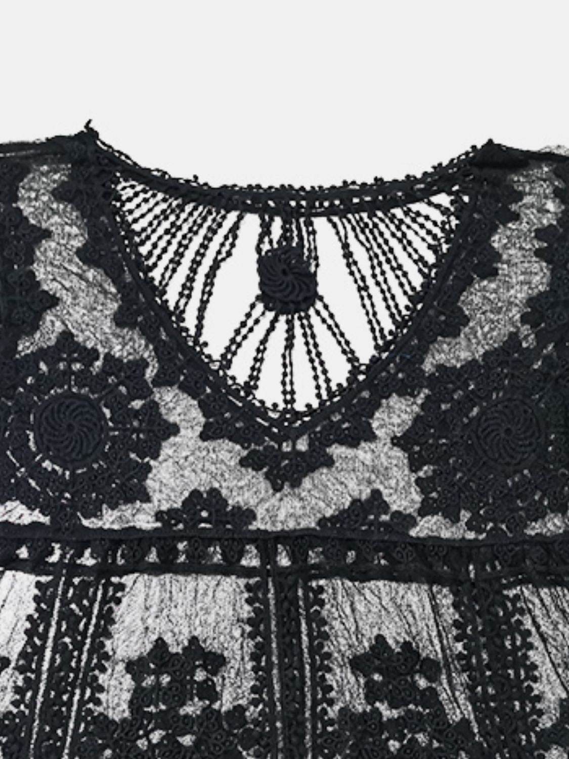 Lace Round Neck Cover-Up - Selvanelle