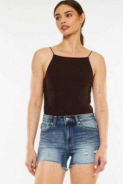 Kancan High Waist Raw Hem Denim Shorts for Summer Style - Selvanelle