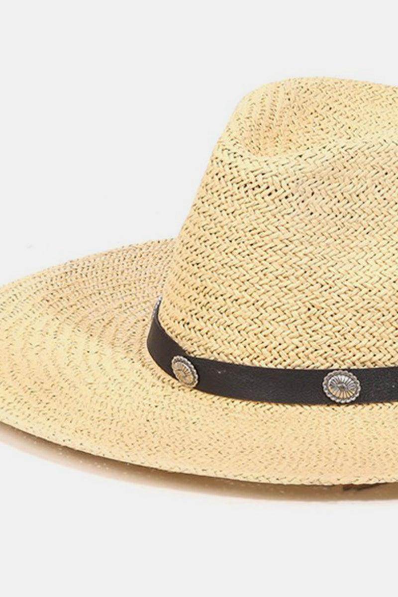 Fame Belt Strap Straw Hat for Stylish Summer Wear - Selvanelle