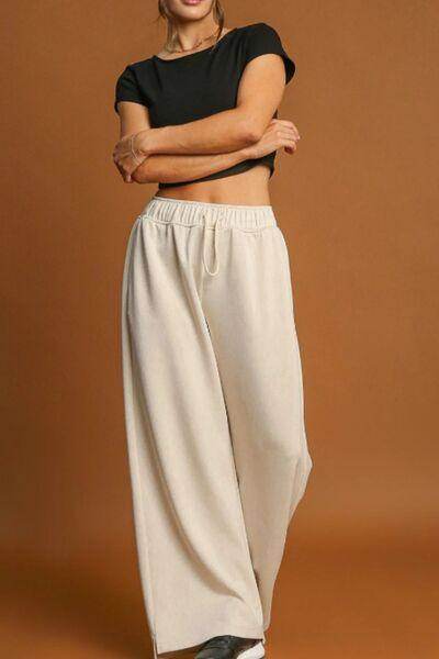 Drawstring Wide Leg Pants for Comfortable Everyday Wear - Selvanelle