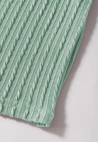 Textured Round Neck Flounce Sleeve Blouse for Stylish Wear - Selvanelle