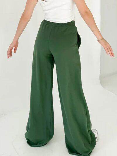 Elastic Waist Wide Leg Pants for Stylish Comfort and Fit - Selvanelle