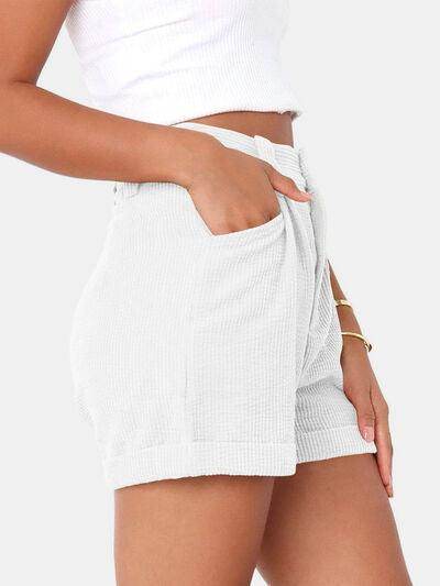 Full Size High Waist Shorts with Pockets for Women - Selvanelle