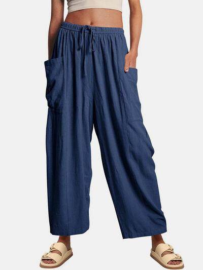 Full Size Wide Leg Pants with Pockets for Women - Selvanelle