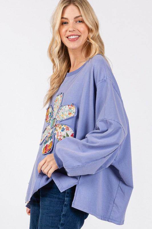 SAGE + FIG Flower Patch Dropped Shoulder Oversize Top - Selvanelle